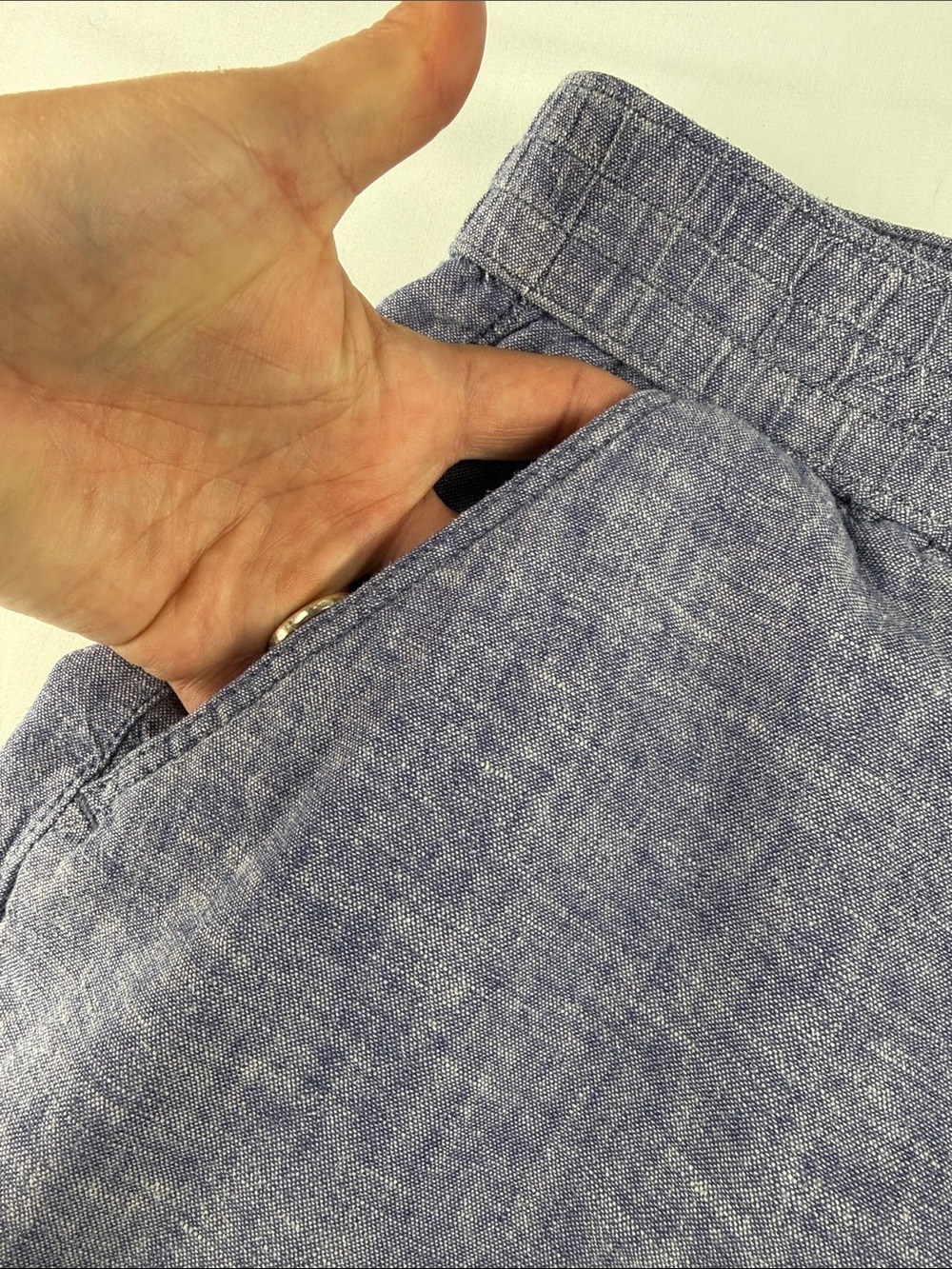 Sonoma Linen Blend Crop Pants Blue Elastic Waist Women's XL EUC - Picture 8 of 10